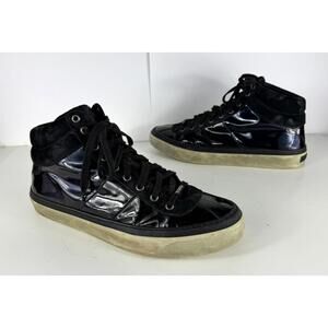 Jimmy Choo Iridescent Men's Patent Leather High Top Sneakers EU 44 US 11